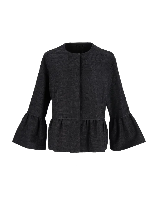 peplum-hem woven jacket