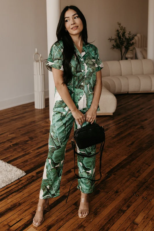 Green Banana Leaf Pants set